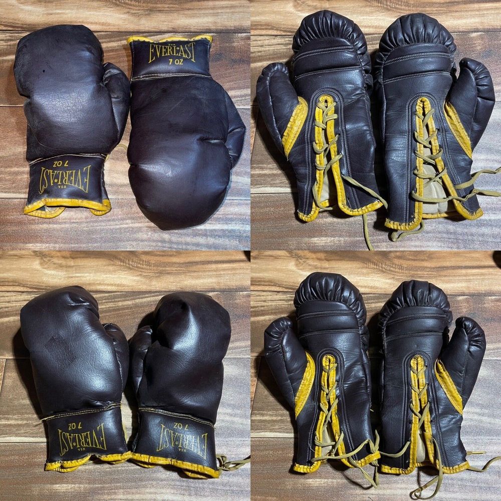 Vintage Everlast 7oz Boxing Gloves 2 Pair Set 7 Ounce… Gem